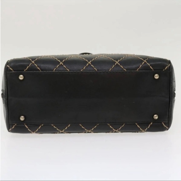 CHANEL WILD STICH QUILTED BLACK PURSE/ SHOULDER BAG - Picture 12 of 13